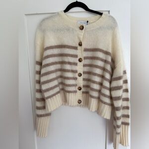 LA LIGNE | Striped brushed cashmere Women's cardigan